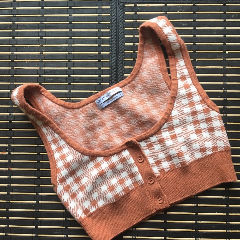 Urban Outtfitters checkered crop top XS